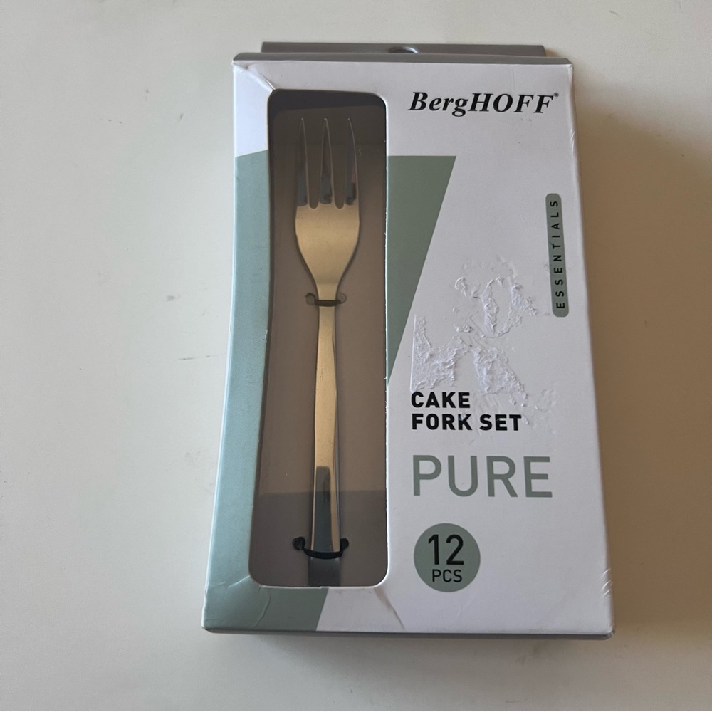 BERGHOFF SET OF 12 CAKE FORKS STAINLESS NWT